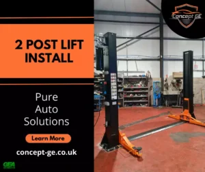 2 post lift install for Pure Auto Solutions in St Helens