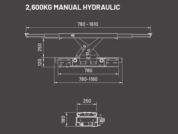 Bradmac Jacking Beam 2.6t dimensions