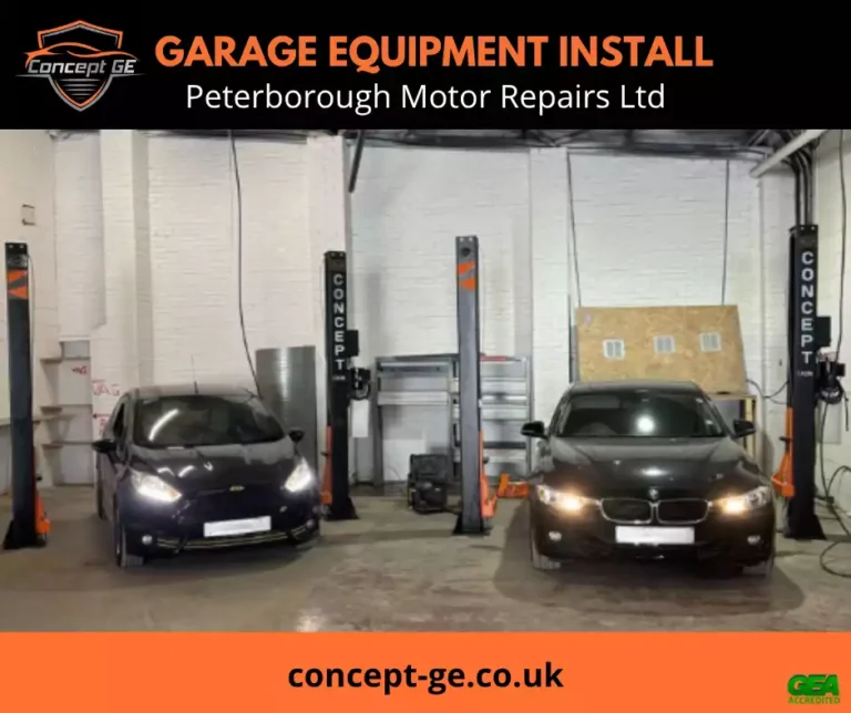 garage equipment install for Peterborough Motor Repairs Ltd