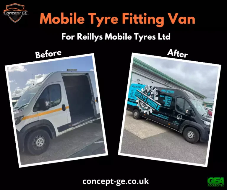 Mobile tyre fitting van for Reillys Mobile Tyres Ltd