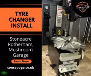 Tyre changer install for Stoneacre Rotherham Mushroom Garage
