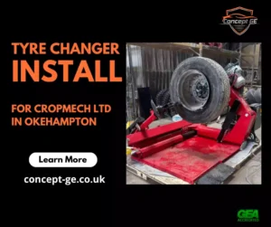 Truck Tyre changer installation for Cropmech Ltd in Okehampton