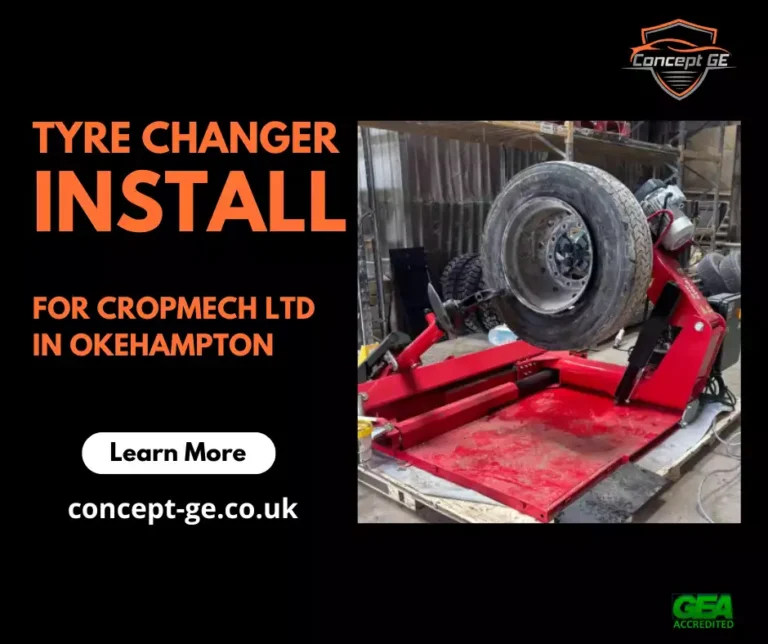 Truck Tyre changer installation for Cropmech Ltd in Okehampton