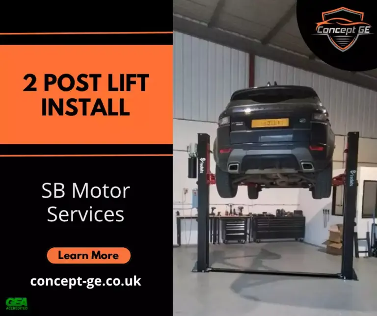 2 post lift install for SB Motor Services in Melton Mowbray