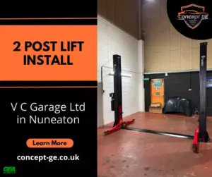 2 post lift install for V C Garage Ltd in Nuneaton