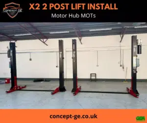 X2 2 post lift install for Motor Hub MOTs in Nottingham