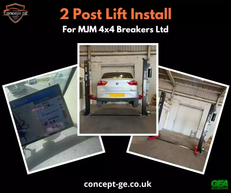 2 post lift install for MJM 4x4 Breakers Ltd in Hull