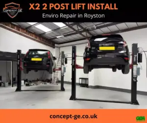 X2 2 Post Lift Install for Enviro Repair in Royston