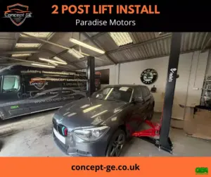 2 post lift install for Paradise Motors in Norfolk