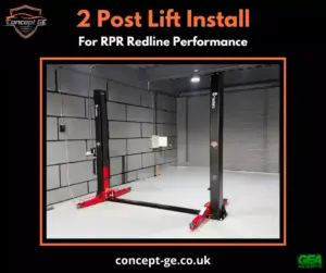 2 post lift install for RPR Redline Performance in Oldham