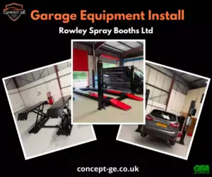 garage equipment install for Rowley Spray Booths Ltd