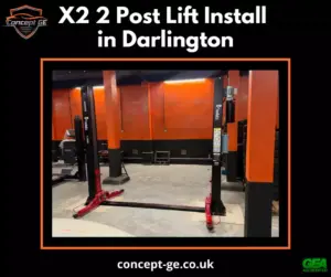 two 2 post lift installation in Darlington