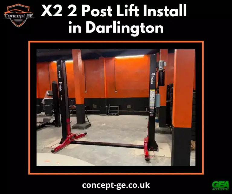 two 2 post lift installation in Darlington