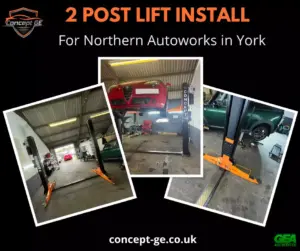 2 post lift install for northern autoworks in york