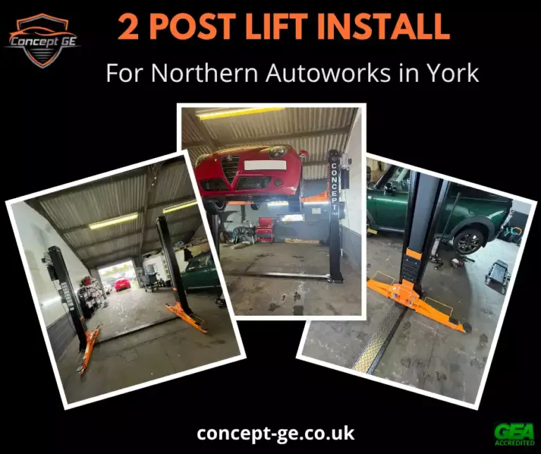 2 post lift install for northern autoworks in york