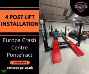 redats 4 post lift install europa crash centre pontefract