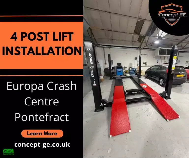 redats 4 post lift install europa crash centre pontefract