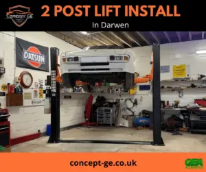 2 post lift install in Darwen Lancashire
