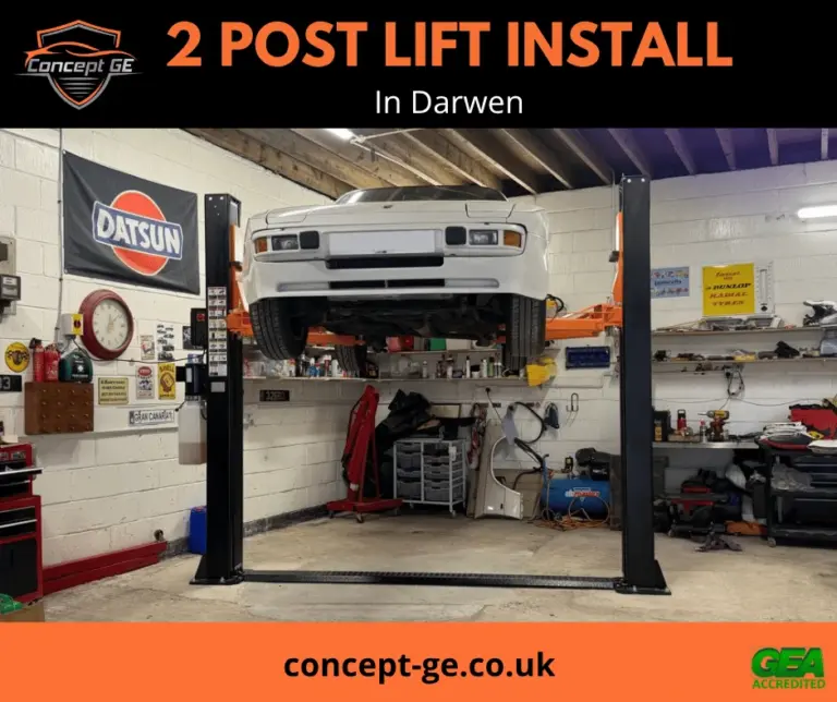 2 post lift install in Darwen Lancashire