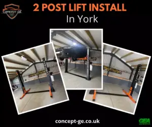 2 post lift installation in york