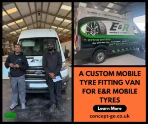 a custom mobile tyre fitting van for E&R Mobile Tyres